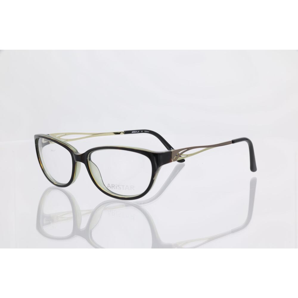 Aristar AR 18420 Black/Green 54-15-135mm Eyeglasses FRAMES ONLY - GOOD CONDITION